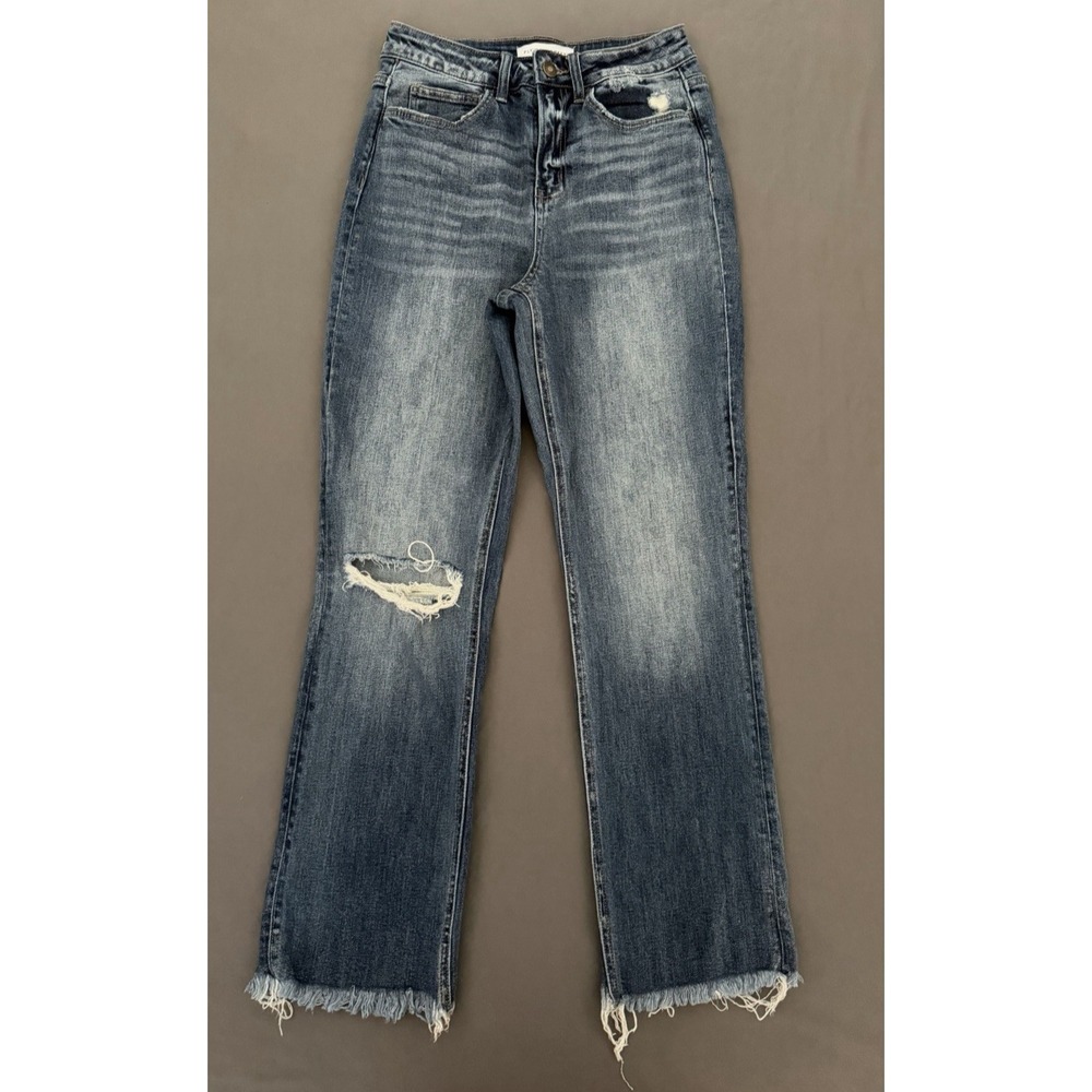 Flying Monkey Jeans Womens Size 25 Distressed Raw Hem High Rise Stretch BOHO